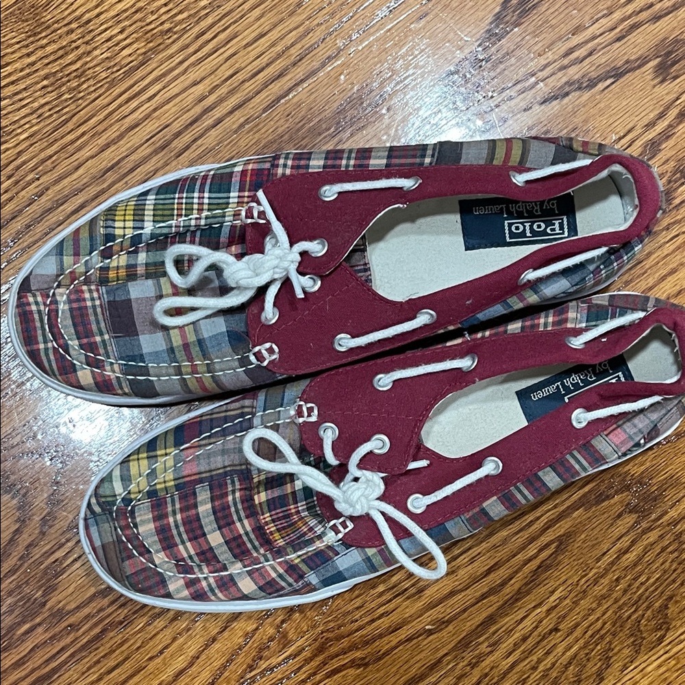 Polo by Ralph Lauren Multicolor Plaid Boat Shoes
